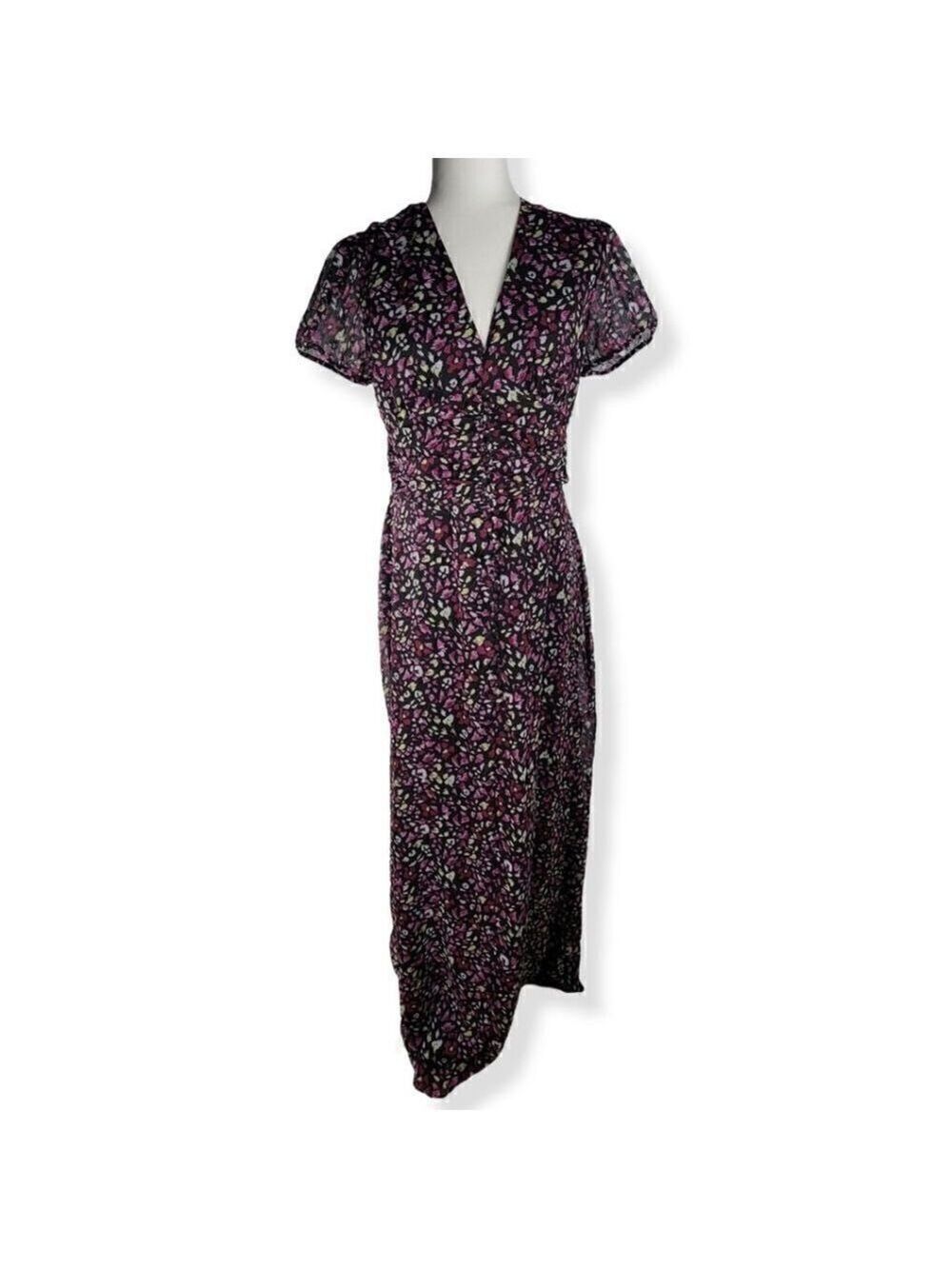 Bar III Floral V-neck button down Dress Large